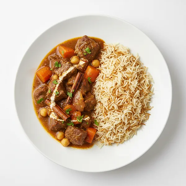 Morrocan Beef Stew with Vermicelli Egyptian Rice